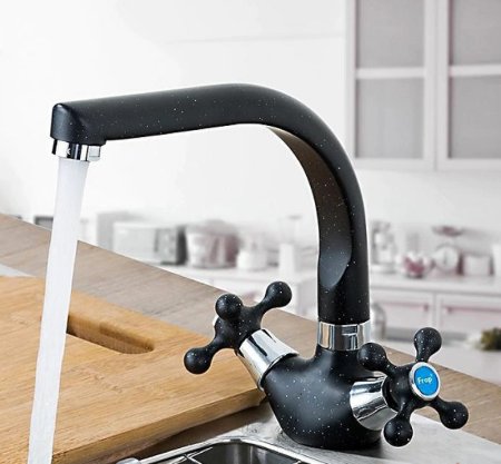 Смеситель для кухни Frap H5408 F5408-7 Черный матовый 