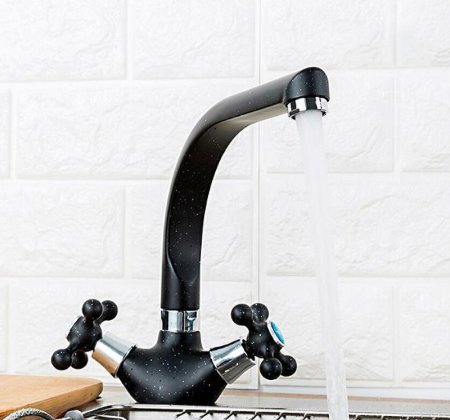 Смеситель для кухни Frap H5408 F5408-7 Черный матовый 