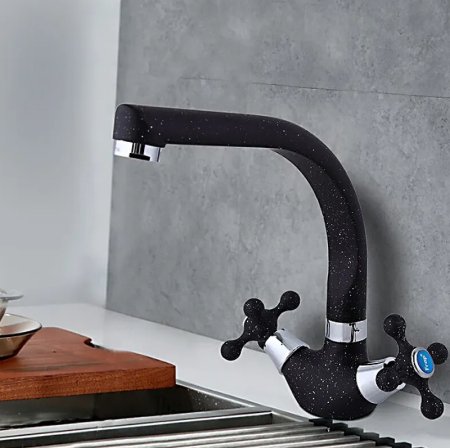Смеситель для кухни Frap H5408 F5408-7 Черный матовый 