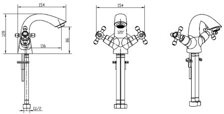 Смеситель для раковины Boheme Flora 271-FL Хром 