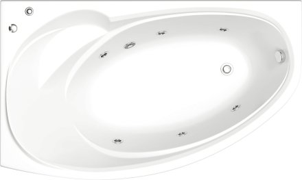 Акриловая ванна Bas Фэнтази 150x90 см L с гидромассажем 