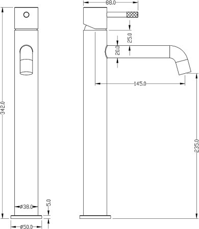 Смеситель для раковины Boheme Uno 462-MG Золото матовое 