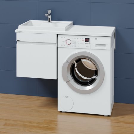 Тумба СаНта Марс 48 подвесная с раковиной над стиральной машиной Юпитер 110 L 
