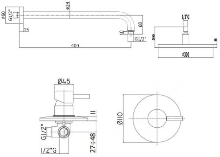 Душевая система Paffoni Light KITLIG011CRKING Хром 