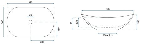 Раковина 62,5х36 см Rea Royal REA-U8597 