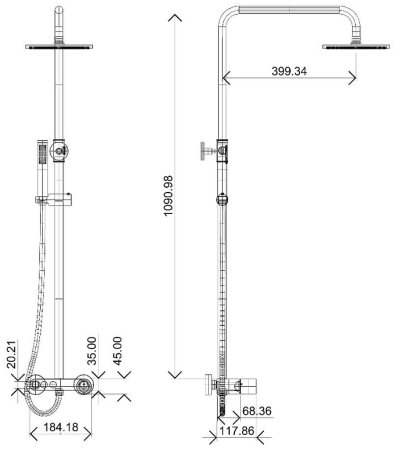 Душевая система Boheme Stick 128-CRCR Хром 