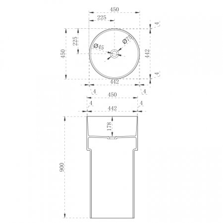 Раковина отдельностоящая прозрачная ABBER Kristall AT2701Emerald зеленая 