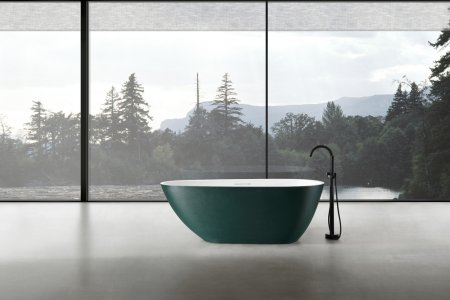 Ванна из искусственного камня ABBER Dortmund AM9911MBG темно-зеленая матовая 