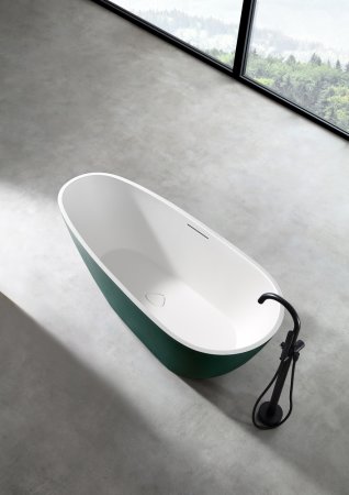 Ванна из искусственного камня ABBER Dortmund AM9911MBG темно-зеленая матовая 