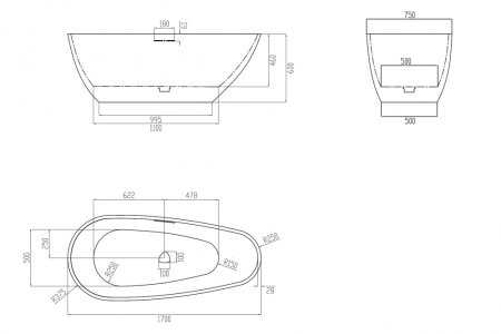 Ванна из искусственного камня ABBER Dortmund AM9911MBG темно-зеленая матовая 
