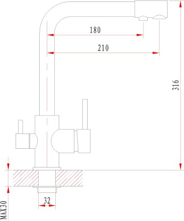 Смеситель для кухонной мойки Granula GR-2015 песок 