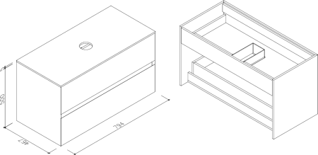 Тумба с раковиной AltroBagno Calabria 800 Matte black 