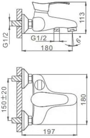 Смеситель для ванны Frap H01 F3201 Хром 