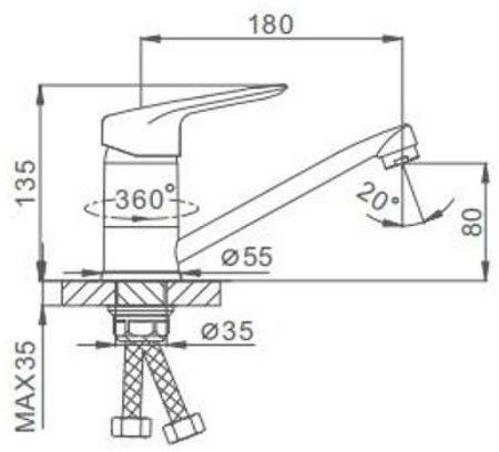 Смеситель для кухни Frap H07 F4507-2 Хром 