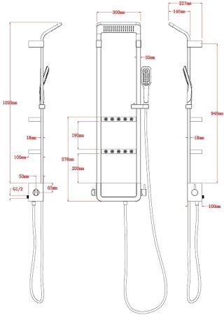 Душевая панель Black&White Seasons 302000 с гидромассажем Черный бархат 