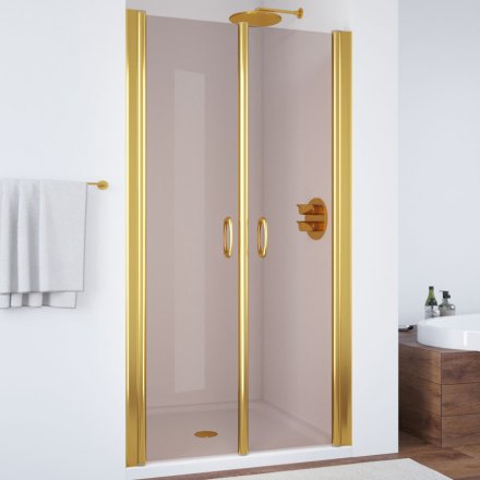 Душевая дверь в нишу Vegas Glass E2P 0090 09 05 профиль золото, стекло бронза 