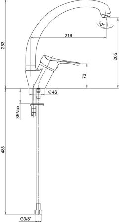 Смеситель для кухни Paini Pilot 04CR570LMKM Хром 