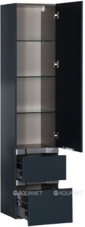 Шкаф-пенал для ванной Aquanet Виго 40 сине-серый 
