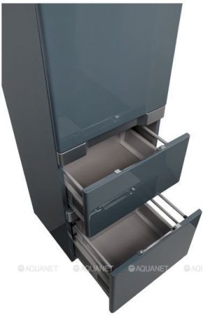 Шкаф-пенал для ванной Aquanet Виго 40 сине-серый 