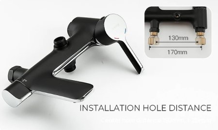 Душевая система Gappo G03-6 G2403-6 Черная матовая Хром 