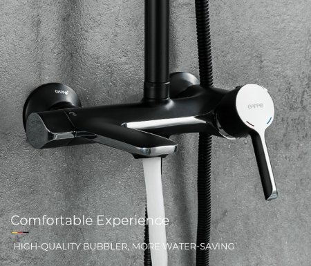 Душевая система Gappo G03-6 G2403-6 Черная матовая Хром 