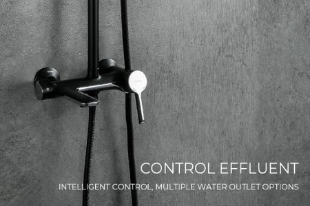 Душевая система Gappo G03-6 G2403-6 Черная матовая Хром 