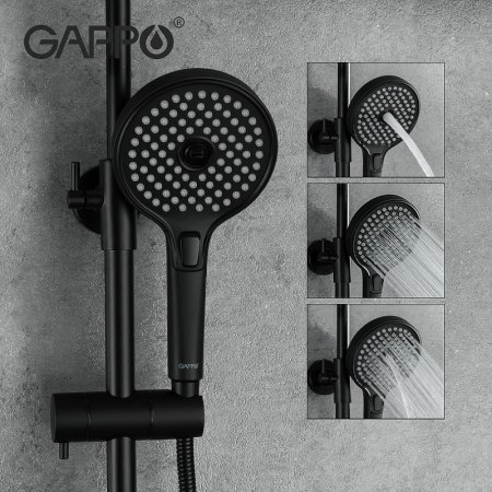 Душевая система Gappo G03-6 G2403-6 Черная матовая Хром 