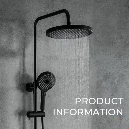 Душевая система Gappo G03-6 G2403-6 Черная матовая Хром 