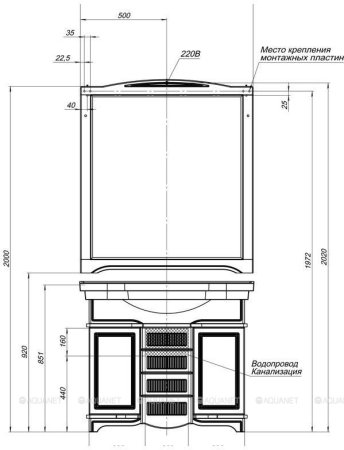 Зеркало Aquanet Луис 100 белый 