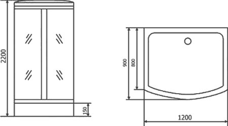 Душевая кабина Timo Standart T-6615 S профиль серебристый матовый 