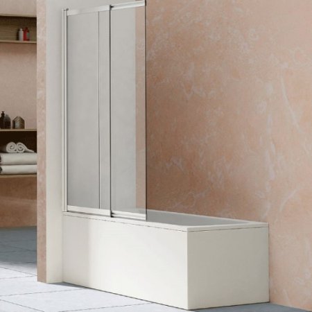 Шторка на ванну Vincea VSB 100х145 VSB-1E100CL профиль Хром стекло прозрачное 