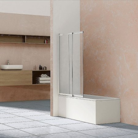 Шторка на ванну Vincea VSB 100х145 VSB-1E100CL профиль Хром стекло прозрачное 