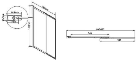 Шторка на ванну Vincea VSB 100х145 VSB-1E100CL профиль Хром стекло прозрачное 