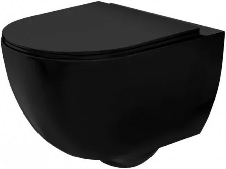 Унитаз подвесной REA Carlo Mini Flat REA-С8489 чёрный матовый 