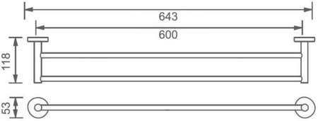 Полотенцедержатель Aquanet 4524DMB двойной чёрный 