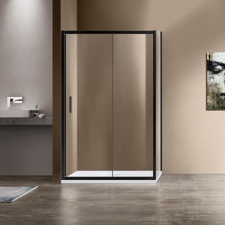 Душевой уголок Vincea Garda 140х90 VSR-1G9014CLB профиль Черный стекло прозрачное 