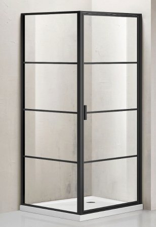 Душевой уголок Azario Richmond 90х90 AZ-NAG1221 900 BLACK профиль Черный стекло прозрачное 
