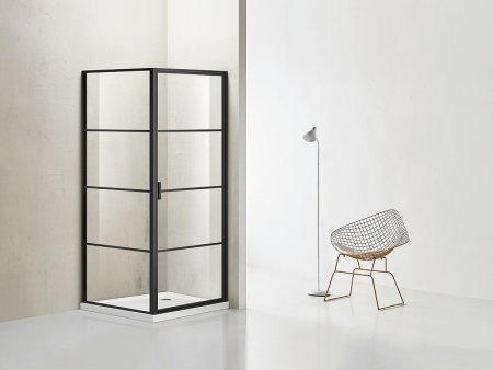 Душевой уголок Azario Richmond 90х90 AZ-NAG1221 900 BLACK профиль Черный стекло прозрачное 