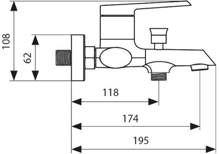 Смеситель для ванны Kaiser Areva 08022 Хром 
