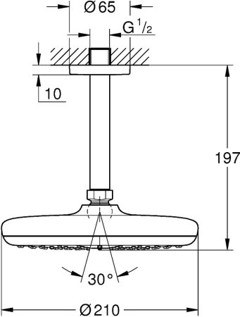 Верхний душ Grohe Tempesta 210 26414000 Хром 