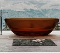 Ванна из полиэфирной смолы Abber Kristall 180х85 AT9702Opal Коричневая без гидромассажа