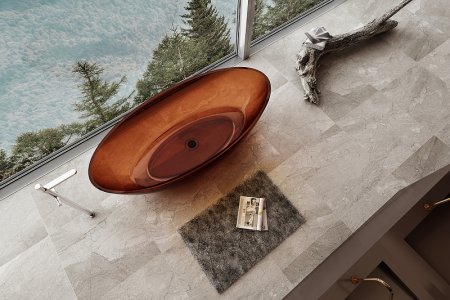 Ванна из полиэфирной смолы Abber Kristall 180х85 AT9702Opal Коричневая без гидромассажа 