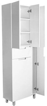 Шкаф пенал Style Line Оптима 70 ЛС-000010058 с бельевой корзиной Белый 