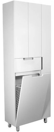 Шкаф пенал Style Line Оптима 70 ЛС-000010058 с бельевой корзиной Белый 