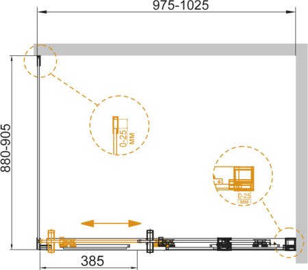 Душевой уголок Cezares Duet Soft AH 1 100/90 C Cr 