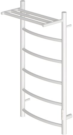 Электрический полотенцесушитель Point Афина PN04848PW П5 400x800 с полкой, диммер справа Белый 