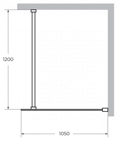 Душевая перегородка Cezares Liberta-L-1-105-120-C-Cr стекло прозрачное, кронштейн 120 см 