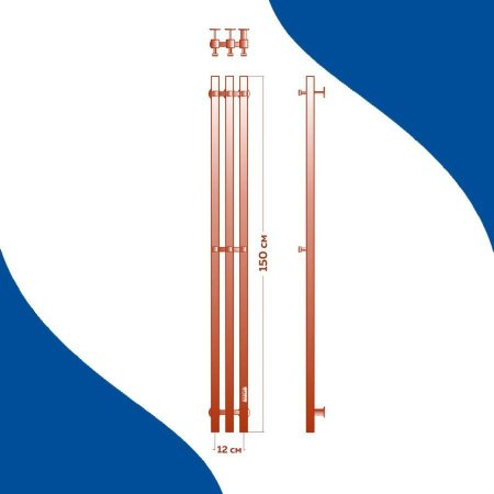 Полотенцесушитель электрический (I-образный) Маргроид Inaro III M0060, 15x150 см 