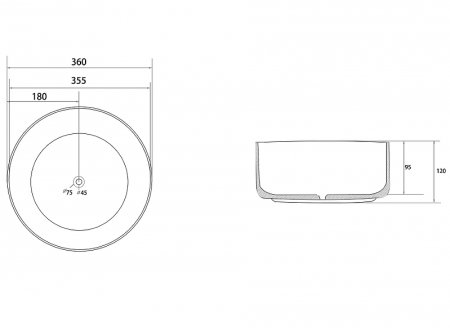 Раковина-чаша Abber Bequem 36 AC2108MB Черная матовая 