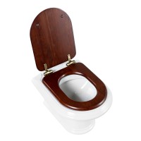 Унитаз подвесной Cezares King Palace, с крышкой-сиденьем CZR-T-163-W-S-BR